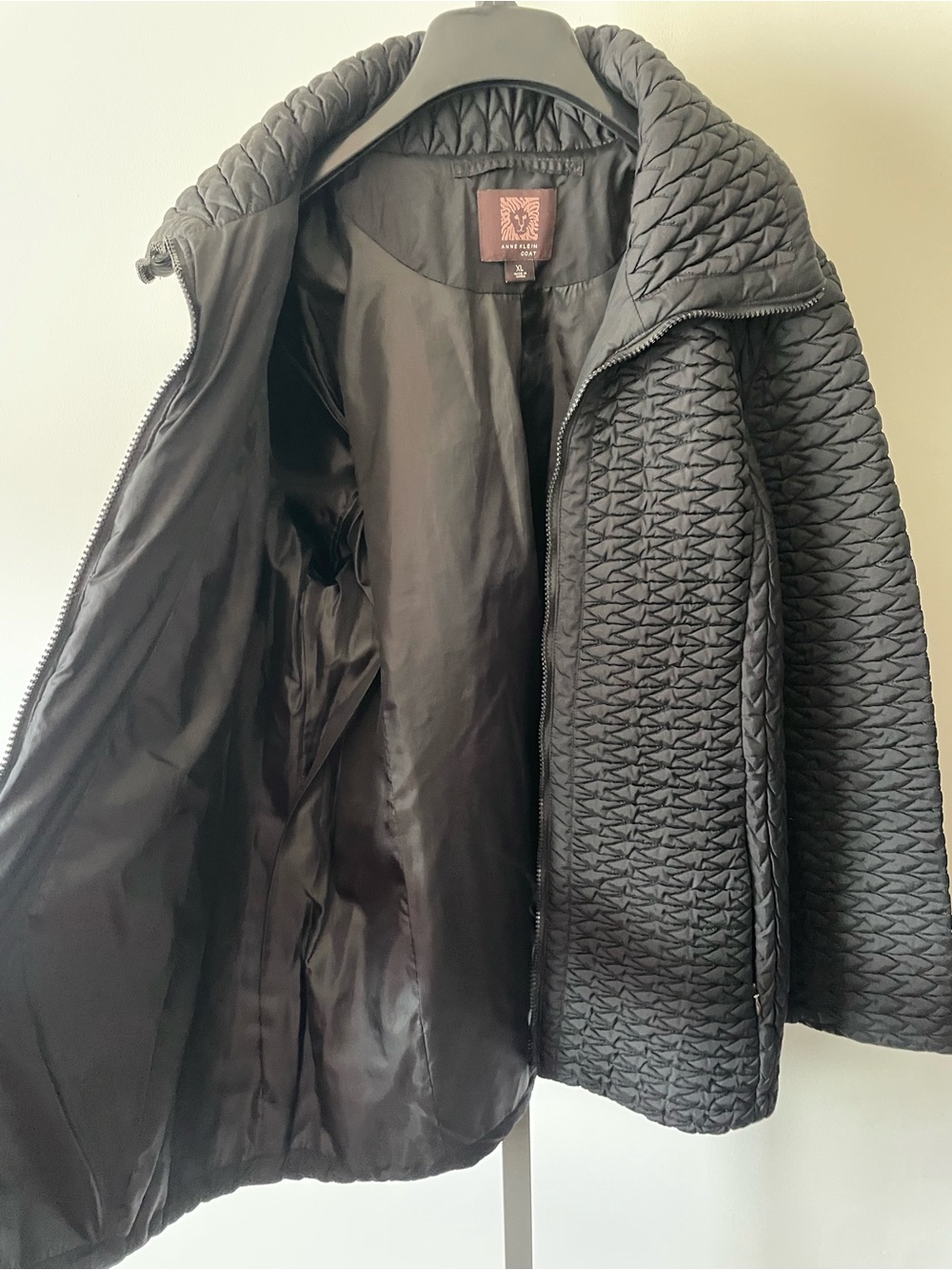 Anne Klein Textured Quilted Geometric Zip Jacket XL Black - Picture 5 of 11